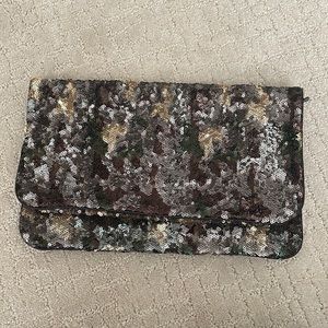 BCBG Sequin Camo Clutch
